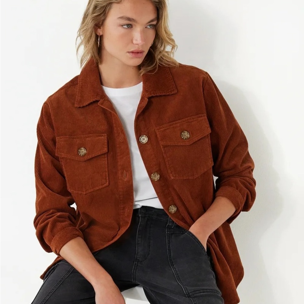 Time and Tru Women's Rust Corduroy Shaket